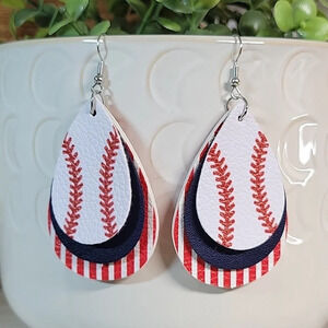 BASEBALL Layered Drop Earrings